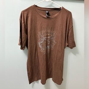 Chevrolet An American Revolution T-Shirt Size X-Large Brown Guitar Music Graphic
